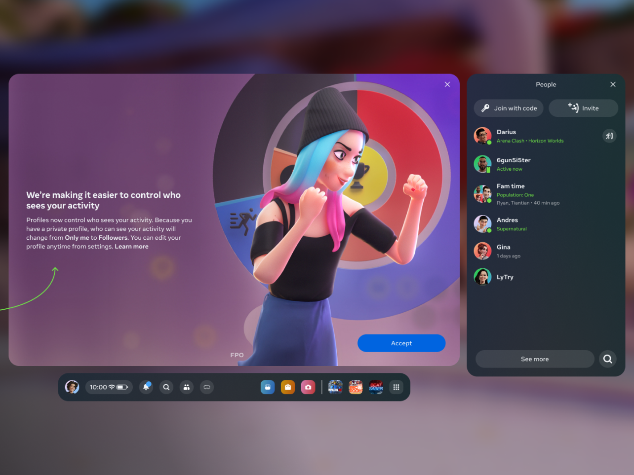 User centered social settings